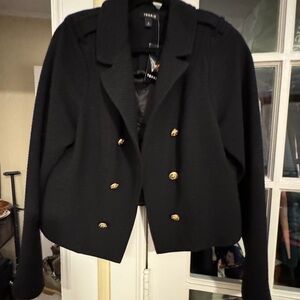 Torrid Black Blazer with Gold Buttons